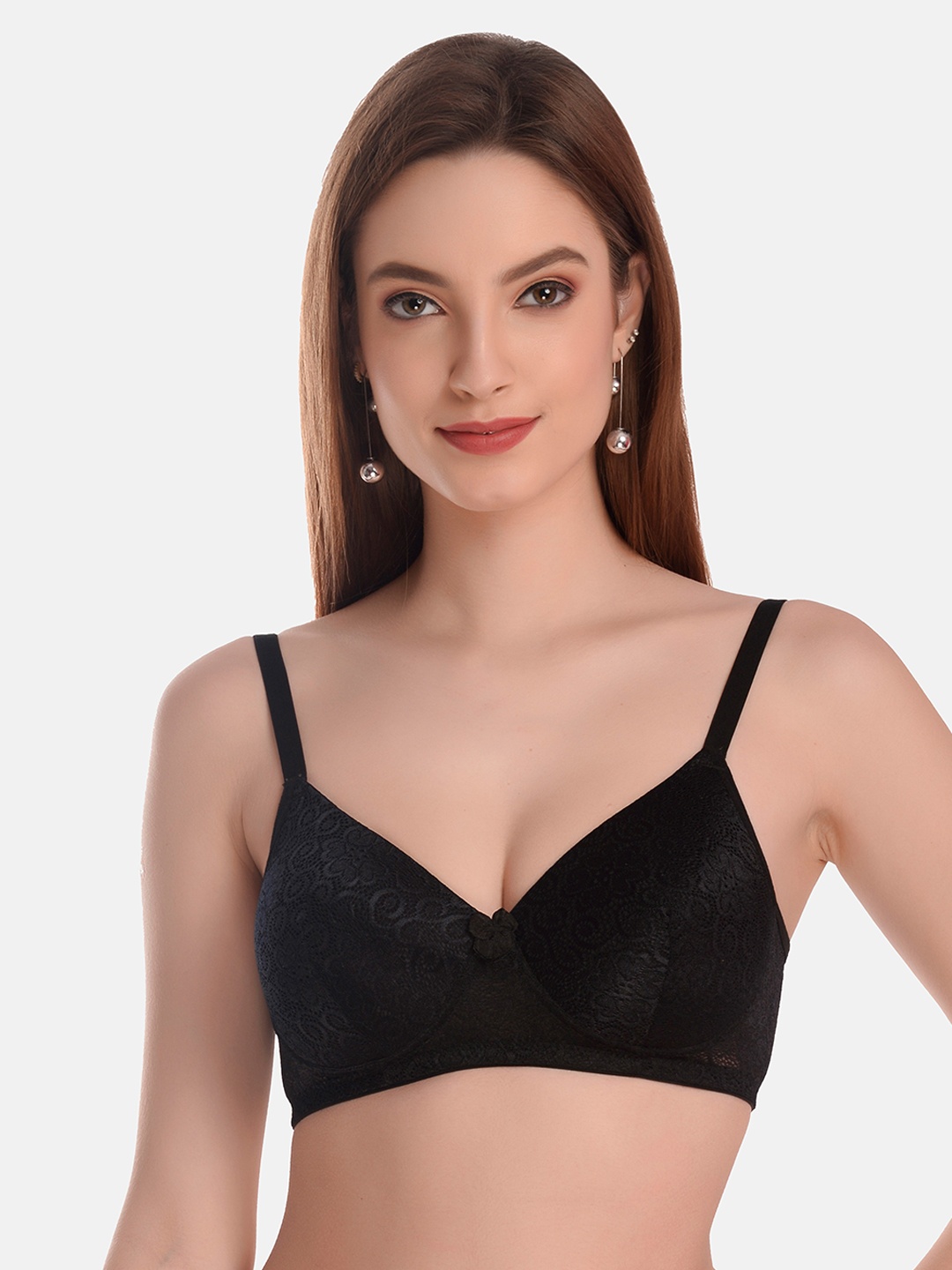 

LOTUSLEAF Women Black Bra