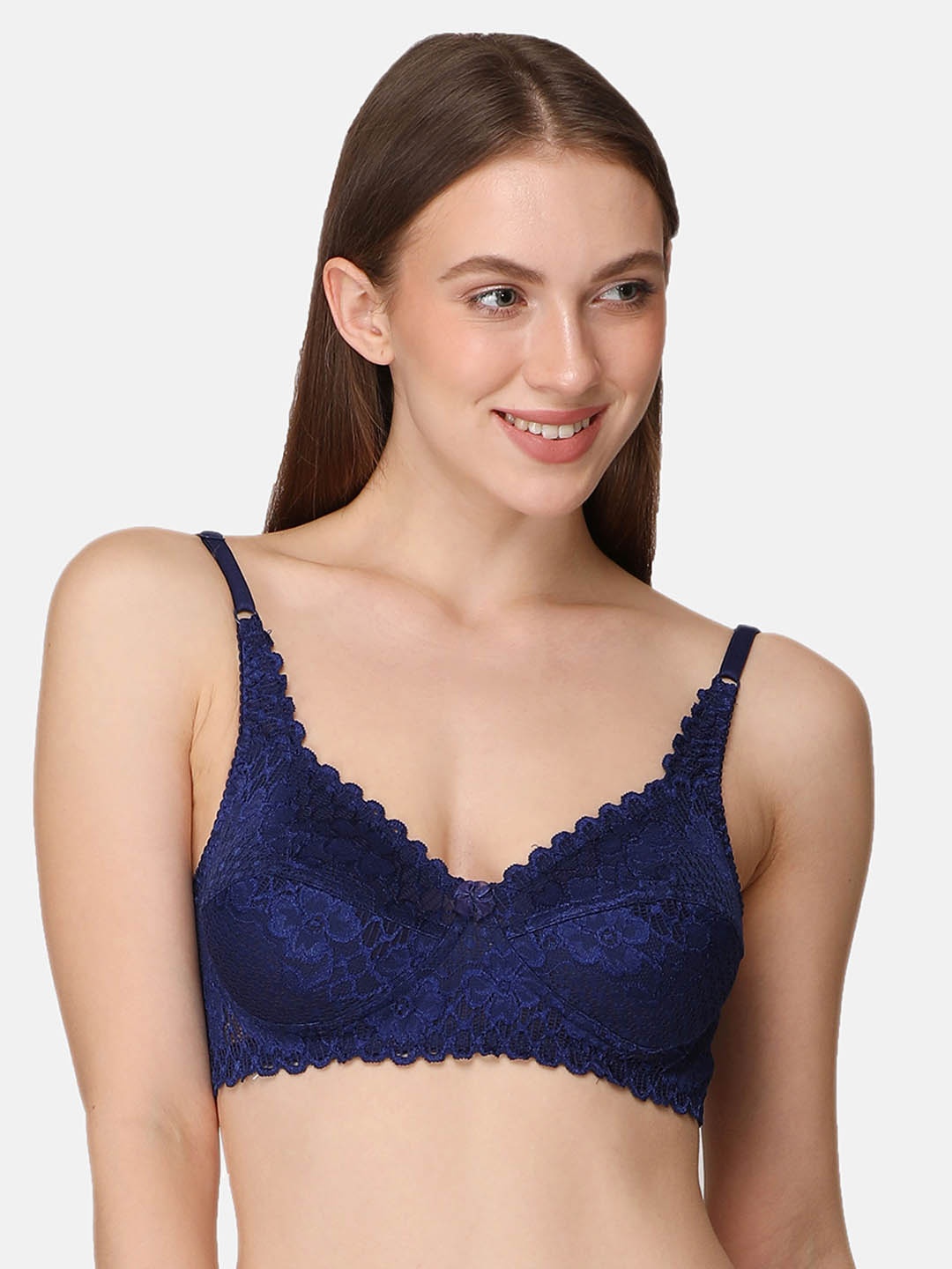 

LOTUSLEAF Blue Floral Lace T-Shirt Bra