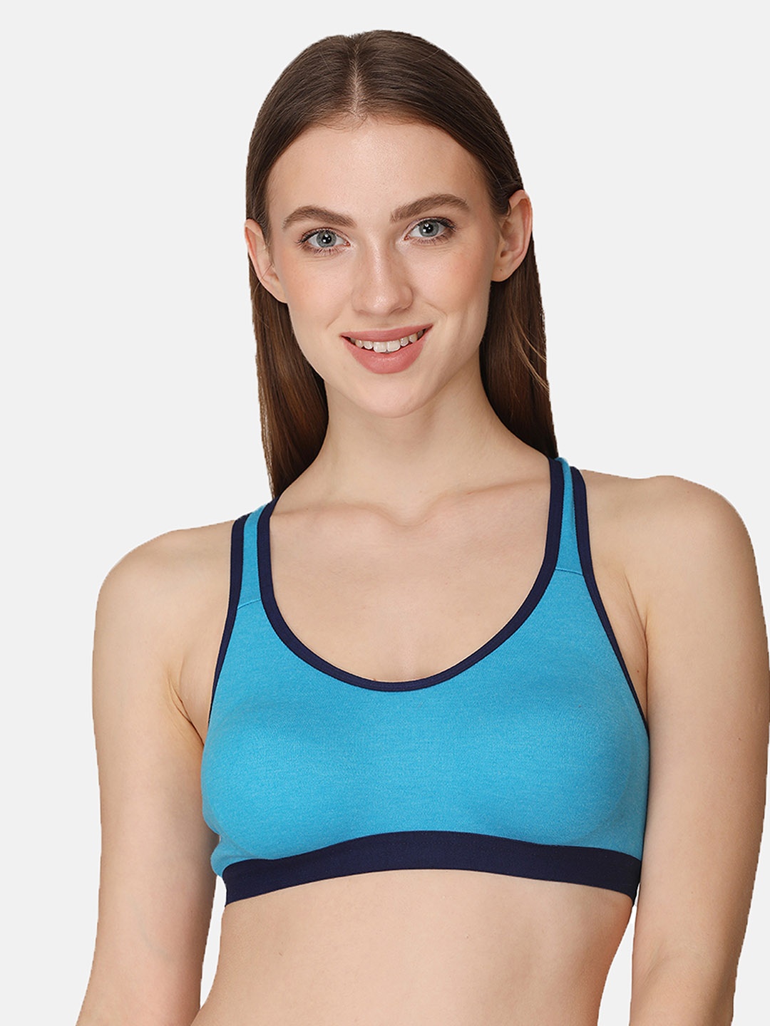 

LOTUSLEAF Blue & Black Workout Bra LBR00350914-L-Blue