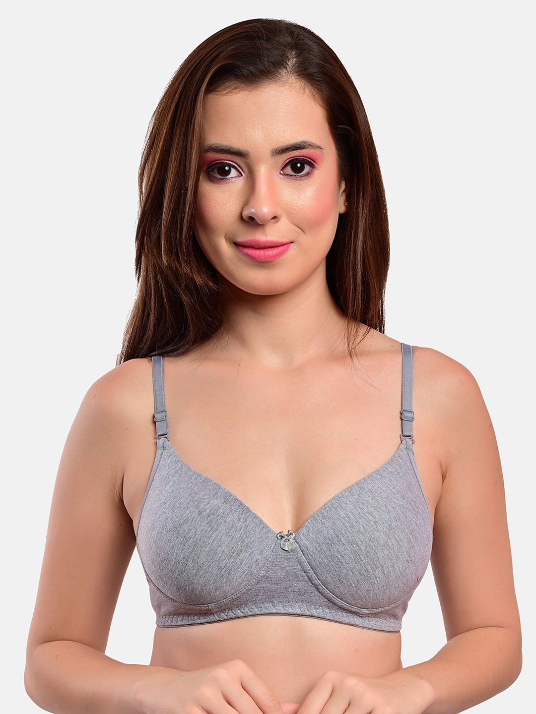 

LOTUSLEAF Women Grey Melange Bra
