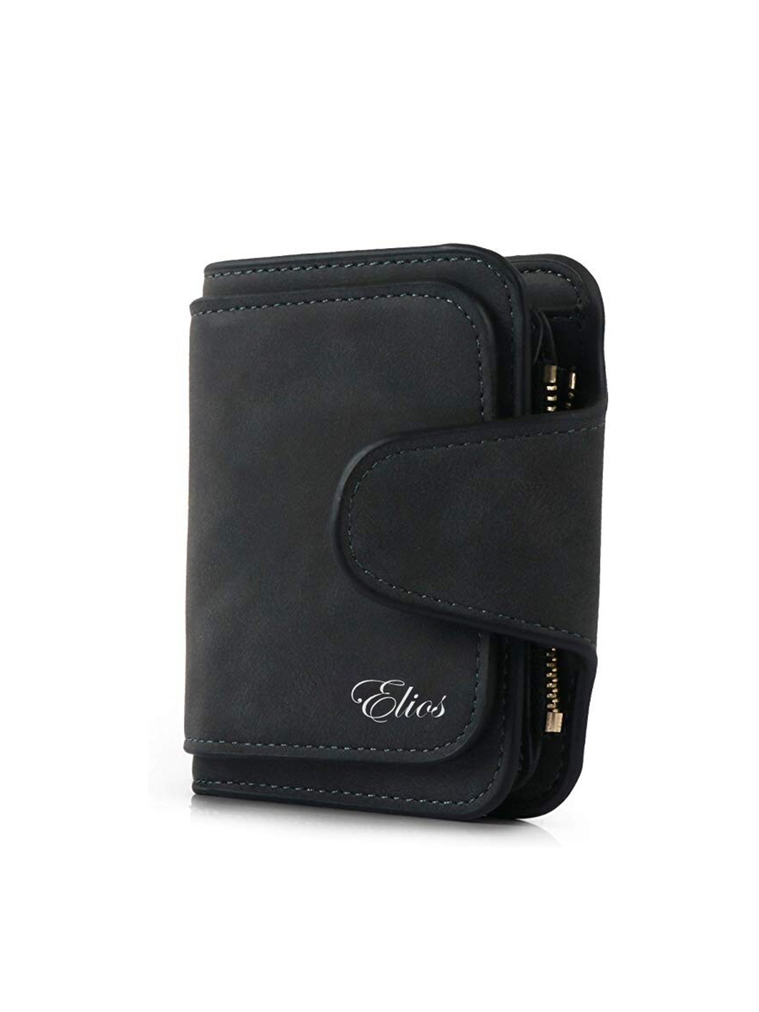 

Elios Unisex Black & Gold-Toned PU Card Holder