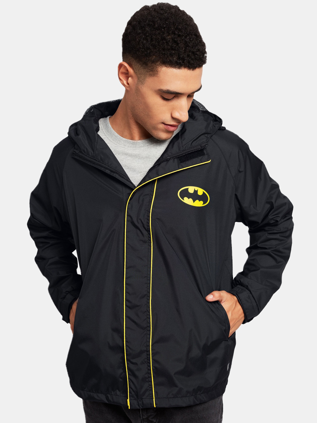 

The Souled Store Men Black Windcheater Outdoor Sporty Jacket