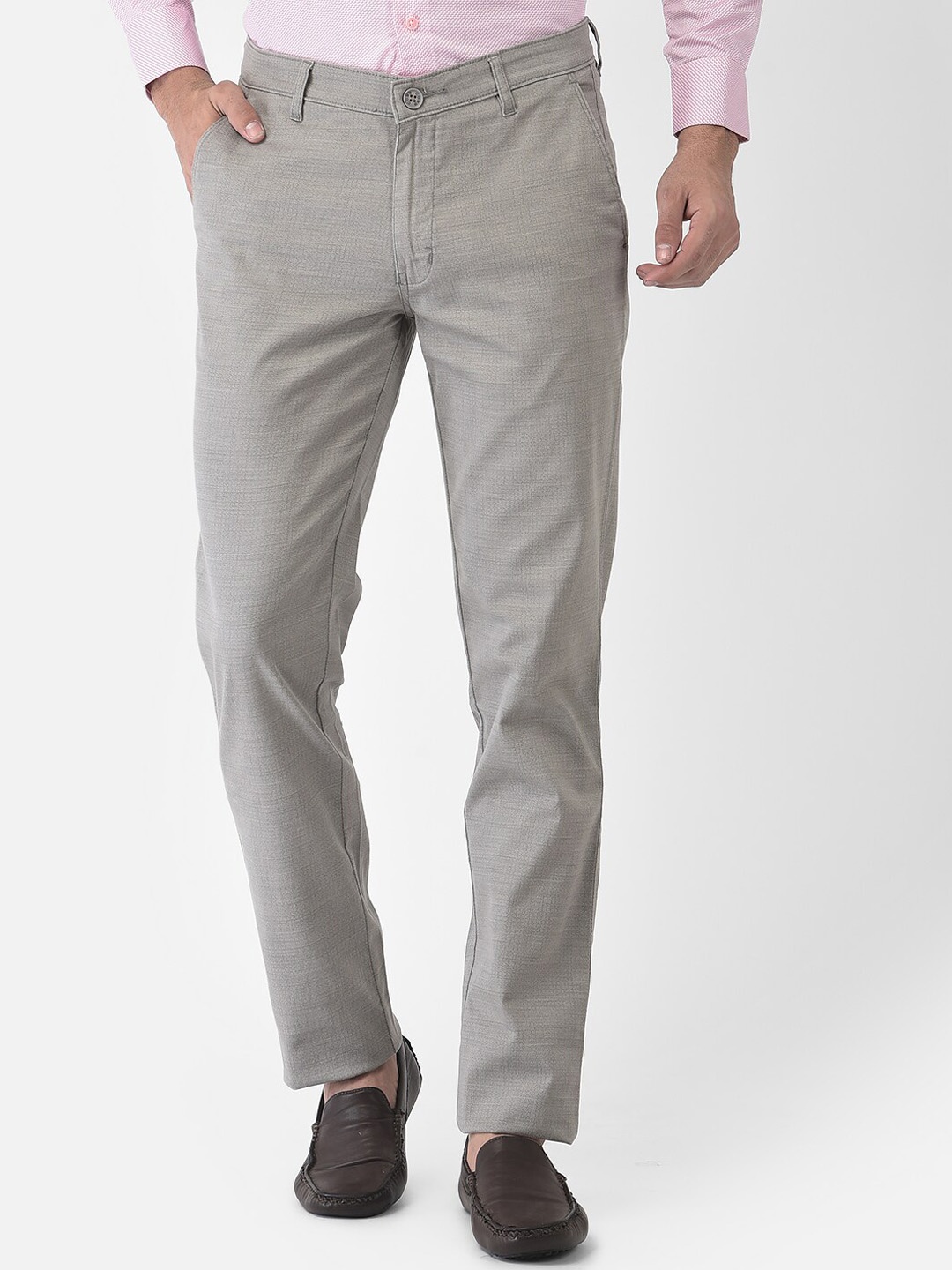 

COBB Men Grey Slim Fit Formal Trousers