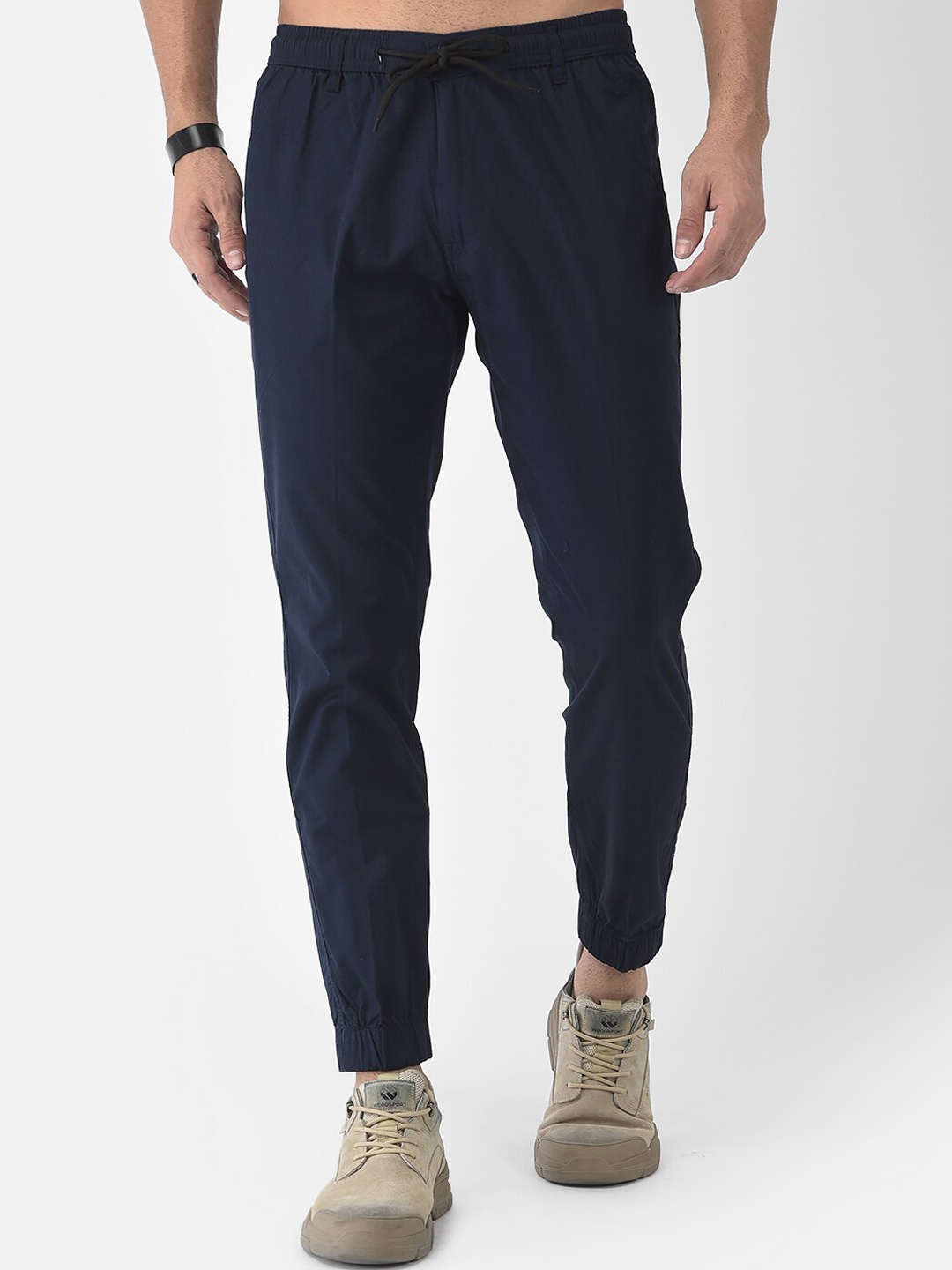 

COBB Men Navy Blue Slim Fit Joggers Trousers