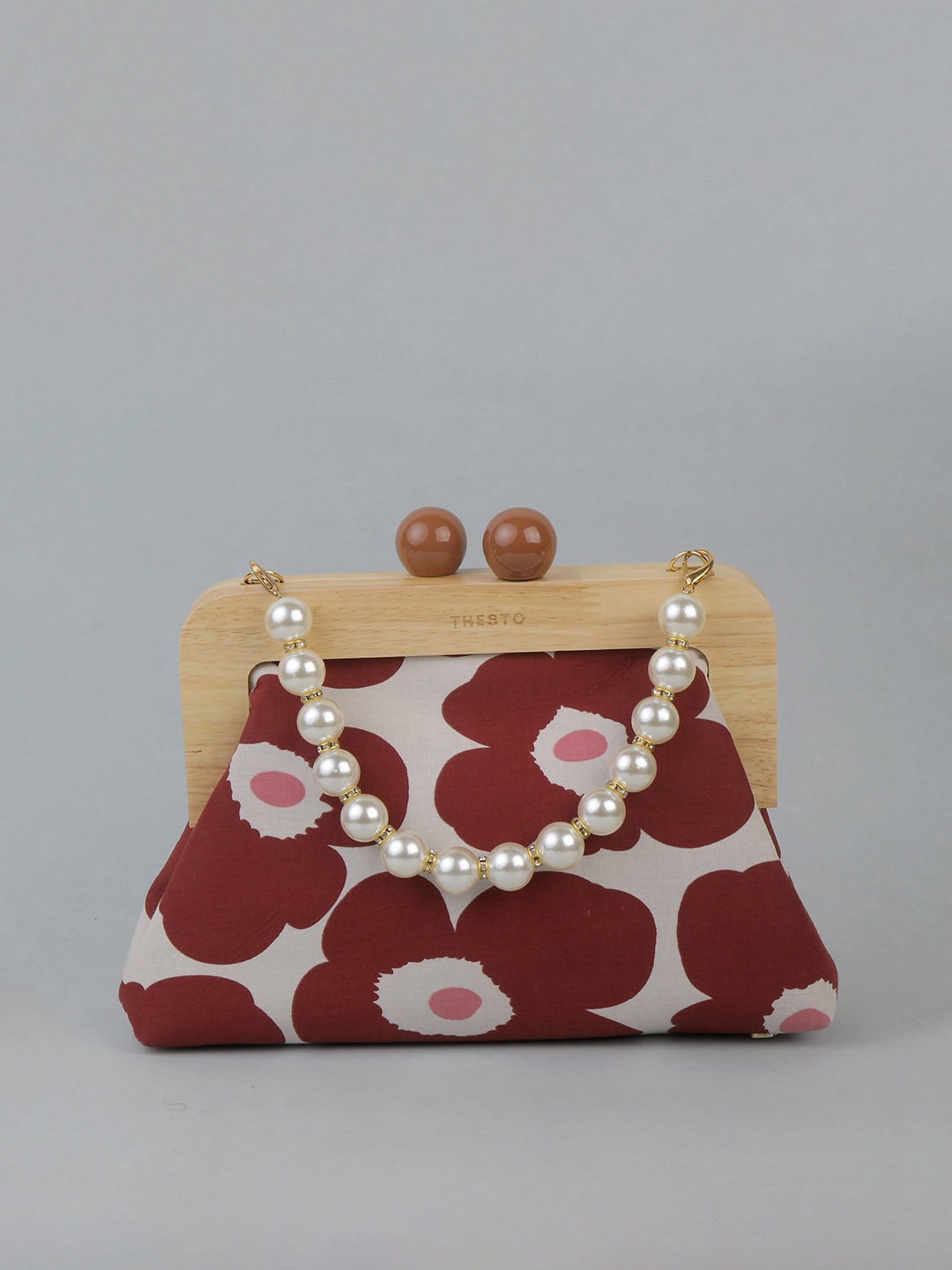 

THESTO Red Floral Printed PU Sling Bag