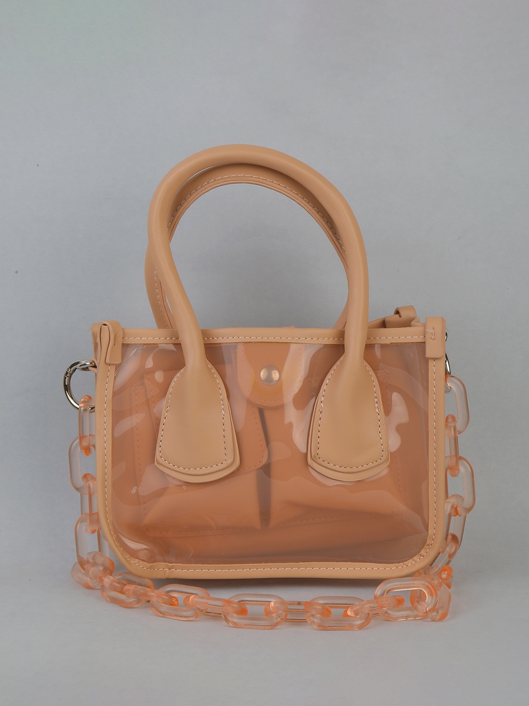 

THESTO Orange Structured Handheld Bag