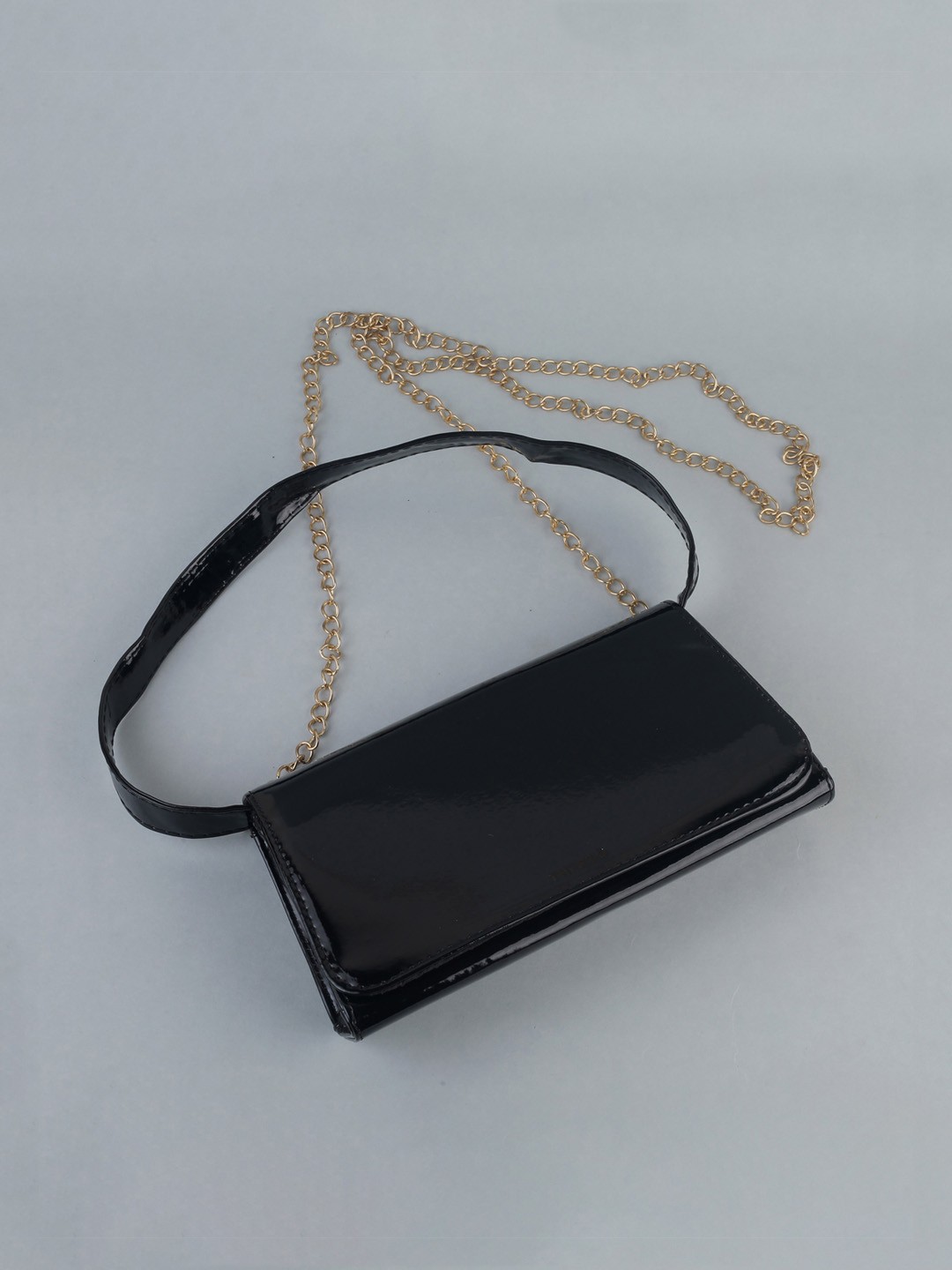 

THESTO Black Structured Sling Bag