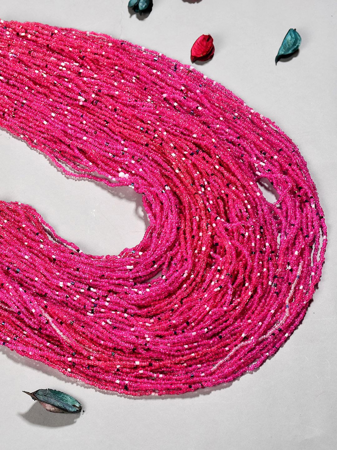 

Bamboo Tree Jewels Pink & Blue Handcrafted Long Beaded Necklace
