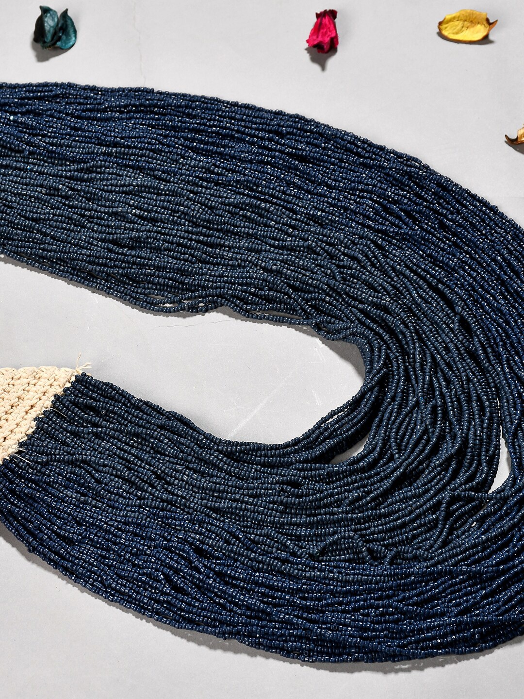 

Bamboo Tree Jewels Blue & Cream-Coloured Handcrafted Necklace