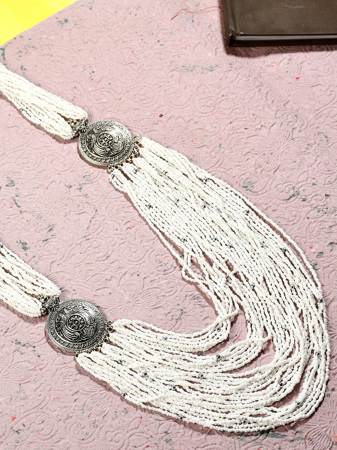 

Bamboo Tree Jewels White & Silver-Toned Necklace