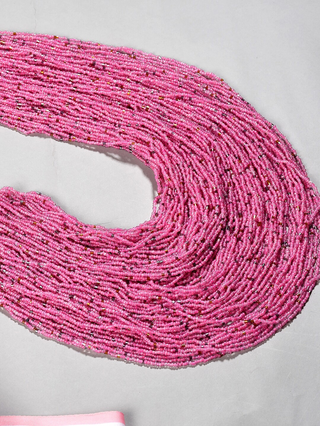 

Bamboo Tree Jewels Pink & Cream-Coloured Handcrafted Necklace