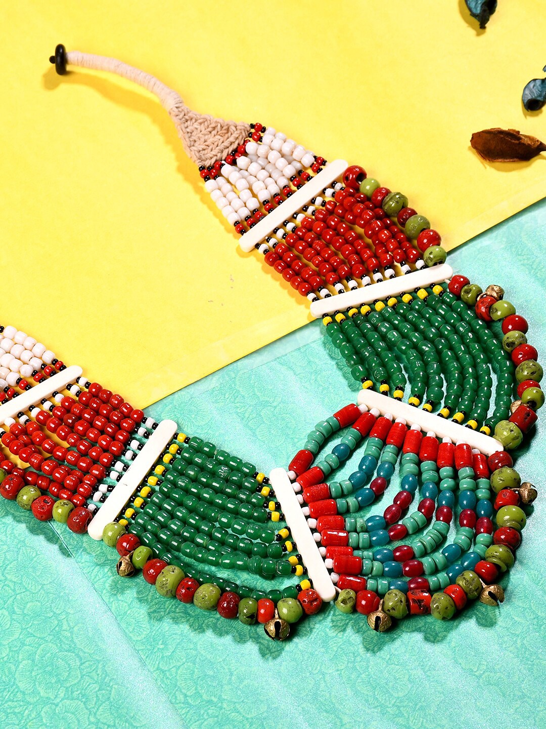 

Bamboo Tree Jewels Red & White Handcrafted Necklace