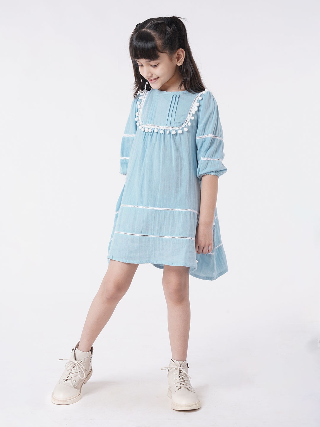 

Ed-a-Mamma Blue & ice flow A-Line Dress