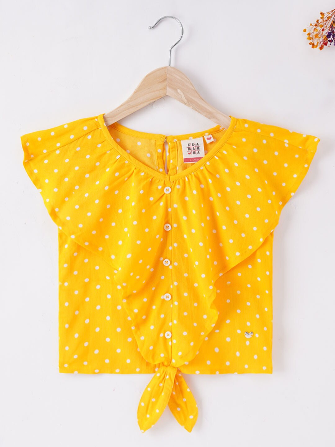 

Ed-a-Mamma Mustard Yellow Print Block Print Top