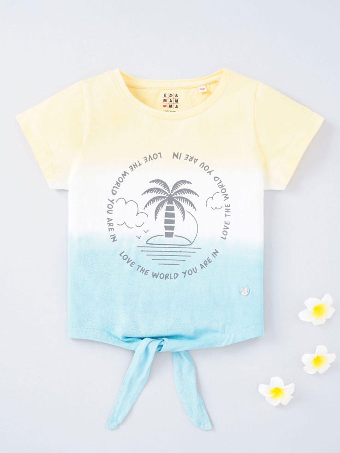 

Ed-a-Mamma Girls Multicoloured Printed Round -Neck T-shirt, Multi