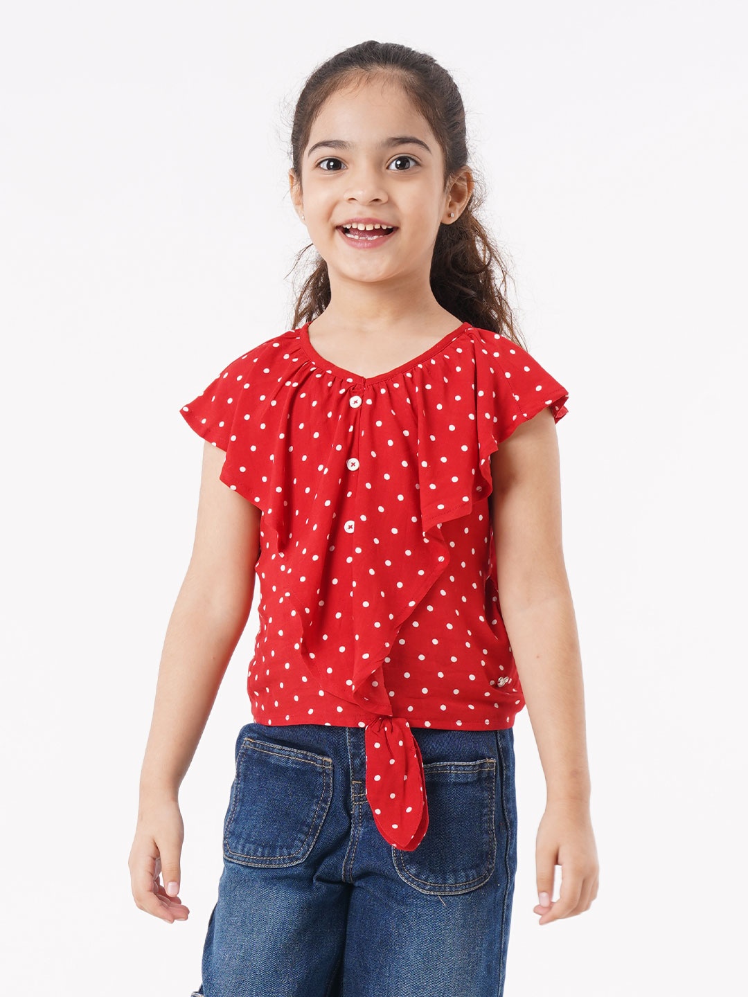 

Ed-a-Mamma Girls Red Sustainable Print Top