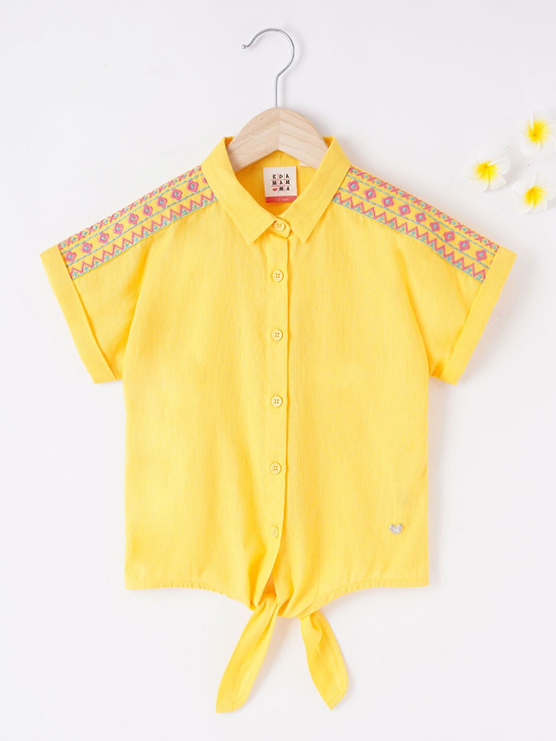 

Ed-a-Mamma Yellow Extended Sleeves Shirt Style Top