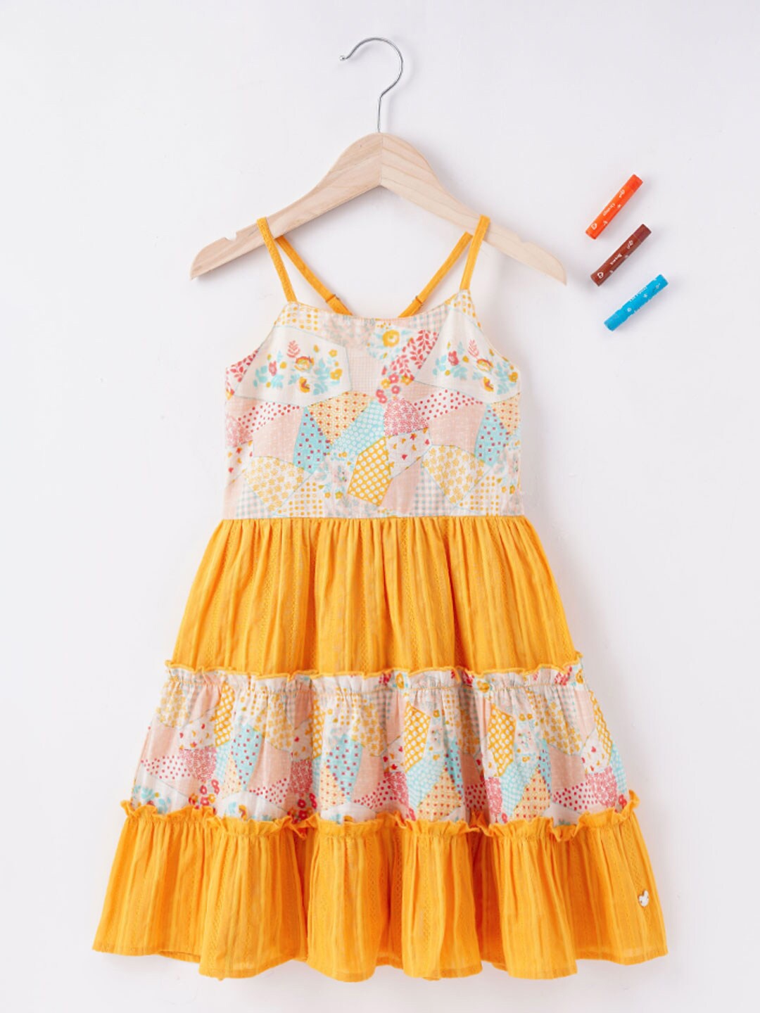 

Ed-a-Mamma Girls Yellow & White Floral Layered Dress