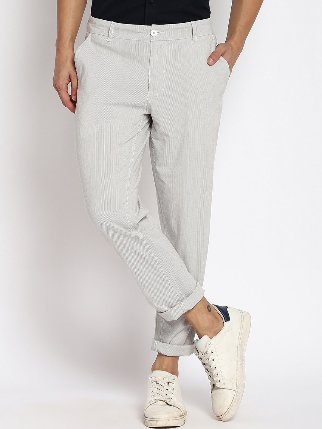 

abof Men Off White Trousers