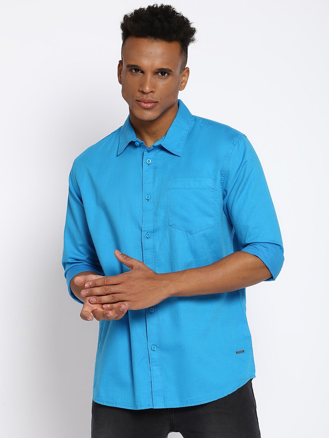 

abof Men Blue Slim Fit Casual Shirt