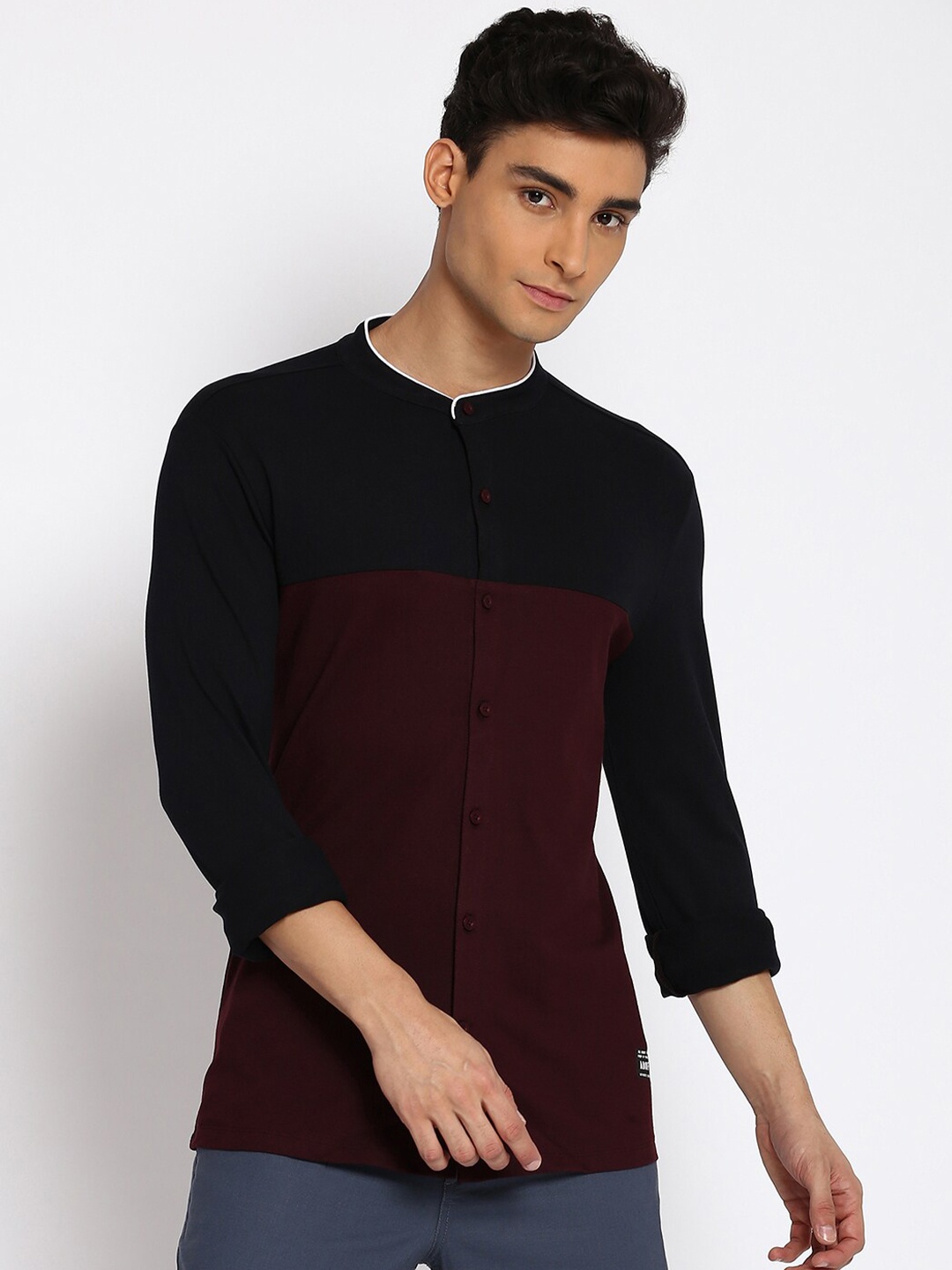 

abof Men Black Slim Fit Casual Shirt