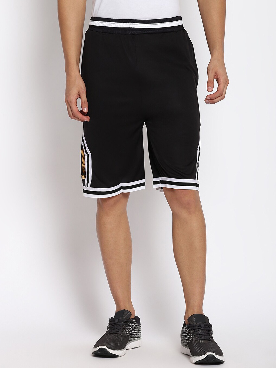 

abof Men Black Sports Shorts