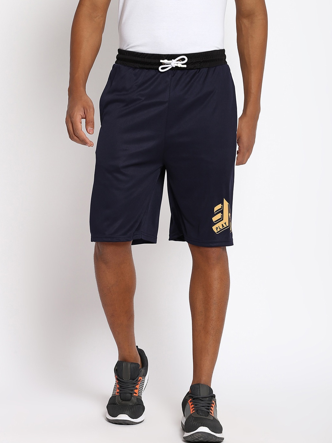 

Abof Men Navy Blue Sports Shorts