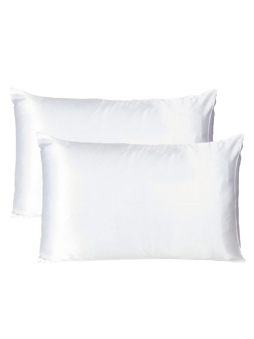 

OUSSUM Set Of 2 White Satin Pillowcase Covers