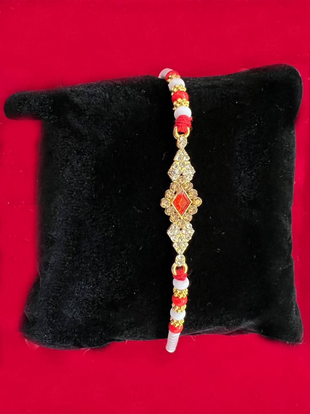 

Vembley Men Set Of 2 Gold-Toned & White Kundan Studded Rakhi