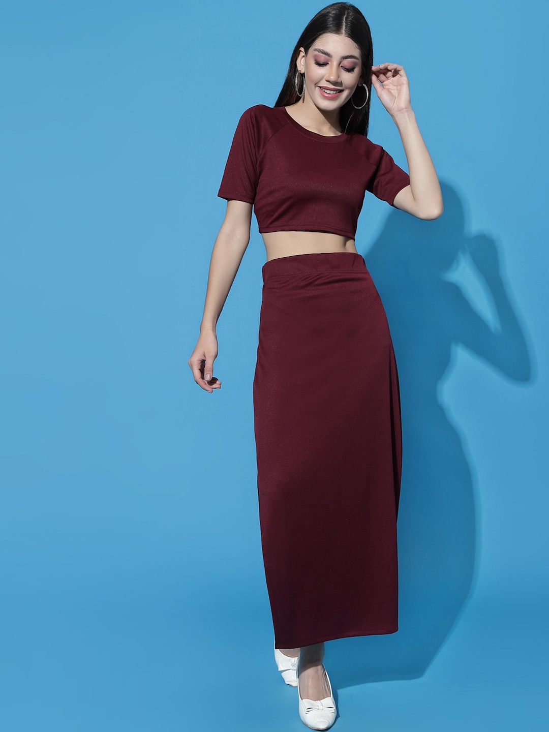

Selvia Women Maroon Solid Co-Ords