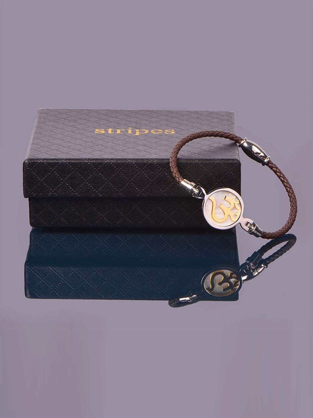 

stripes Women Gold-Toned & Brown Gold-Plated Cuff Bracelet