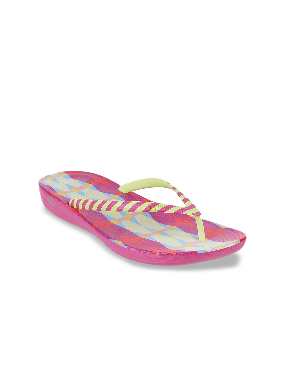 

fitflop Women Pink Printed Thong Flip-Flops