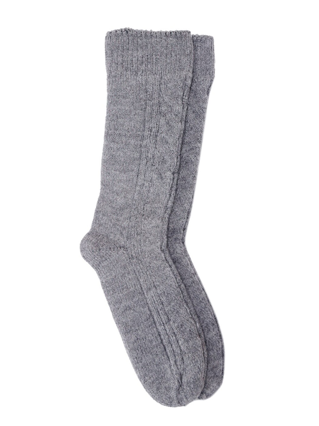 

Bharatasya Women Grey Solid Knitted Calf Length Woolen Socks