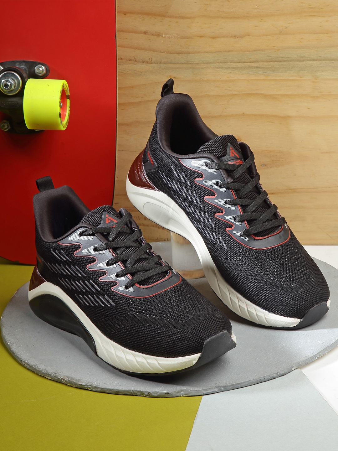

Action Men Black Woven Design Sneakers
