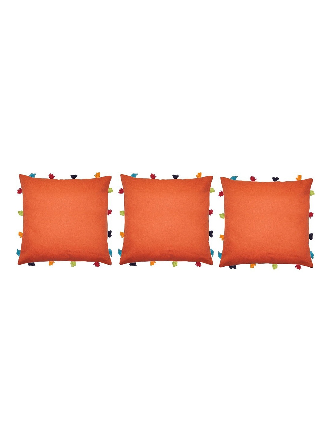 

Lushomes Copper-Toned & Blue Set of 3 Square Cushion Covers