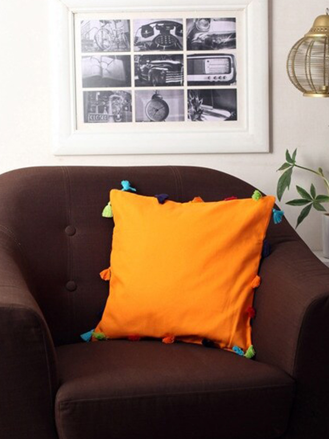

Lushomes Orange & Green Square Cushion Covers