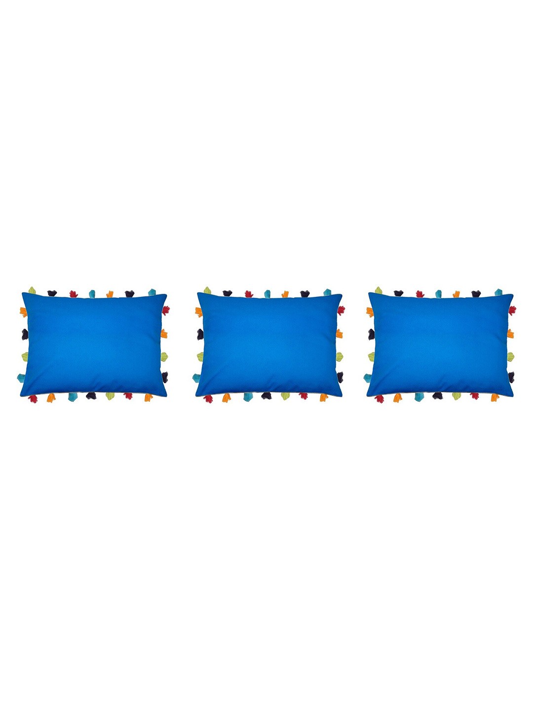 

Lushomes Blue & Red Set of 3 Rectangle Cushion Covers