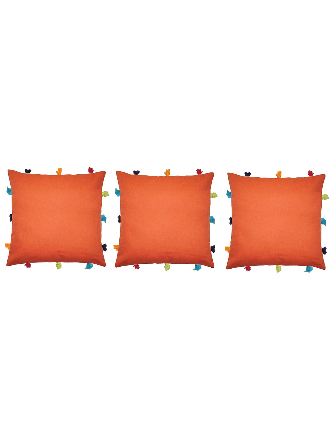 

Lushomes Copper-Toned Set of 3 Square Cushion Covers