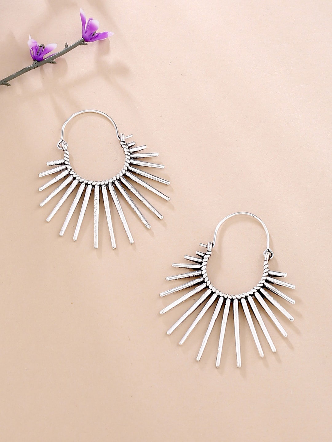 

kashwini Silver-Toned Contemporary Drop Earrings