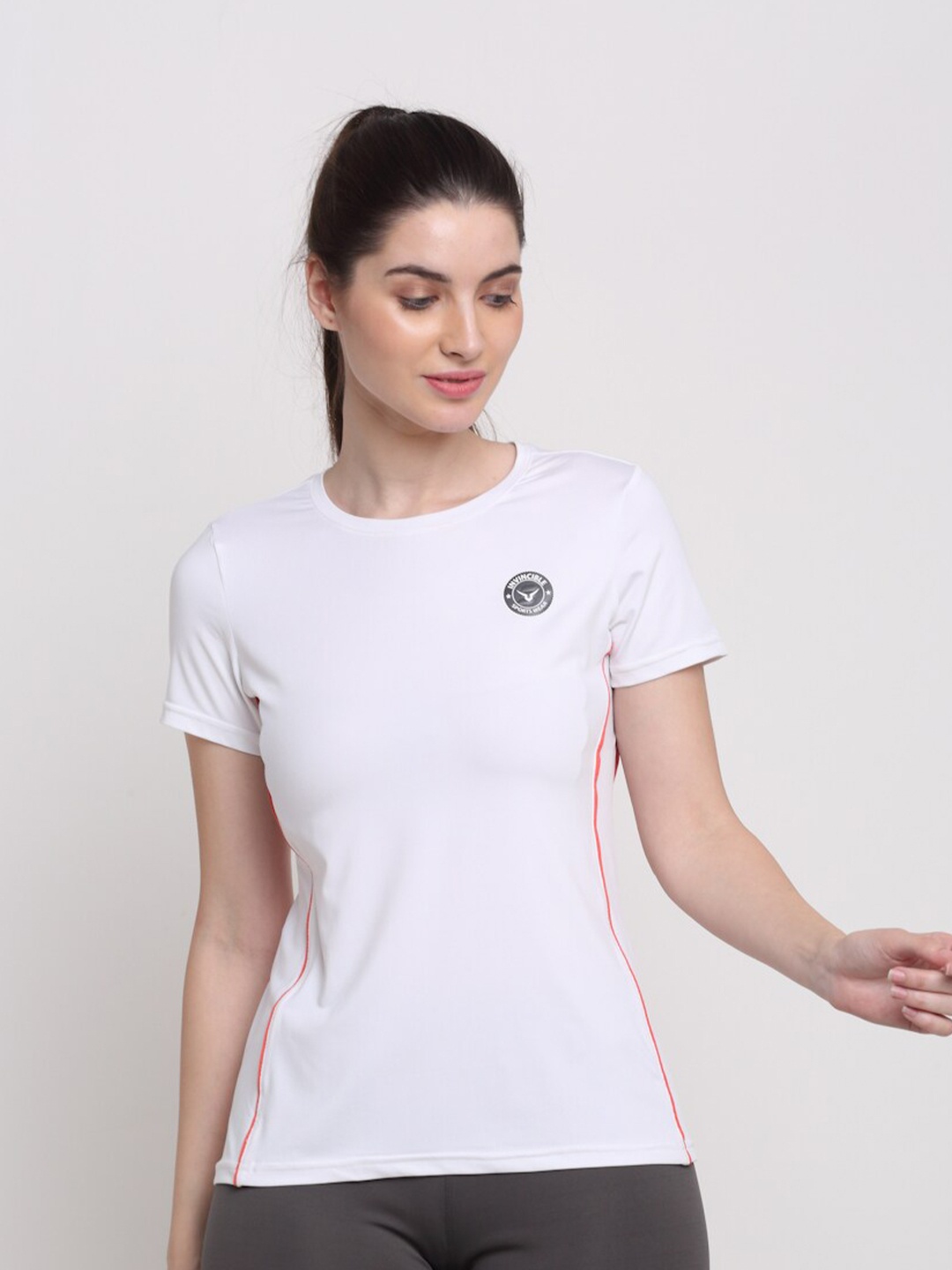 

Invincible Women Slim Fit T Shirt, White