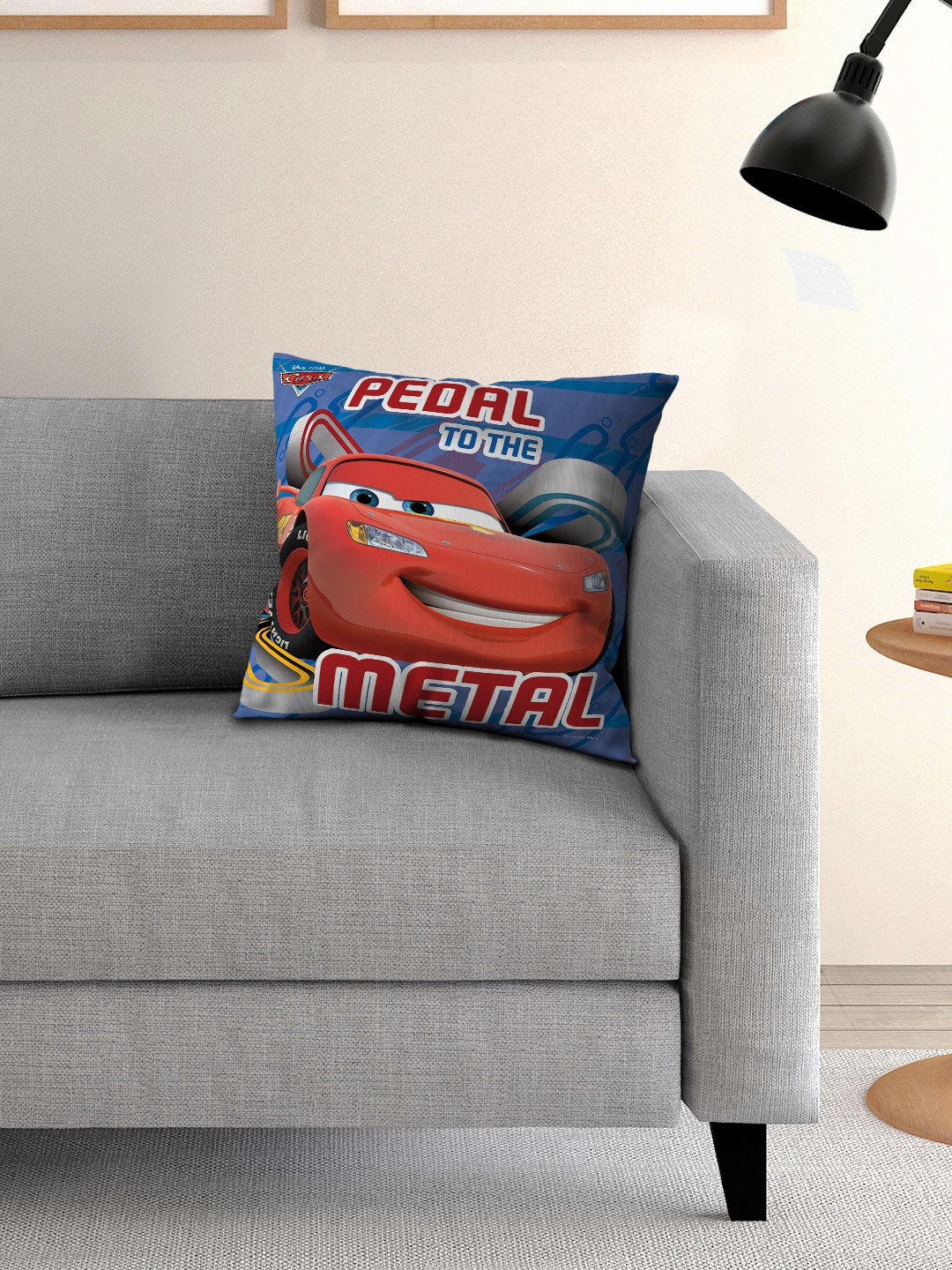 

Athom Trendz Kids Blue Car Print Single 16'' x 16'' Square Cushion with Cover