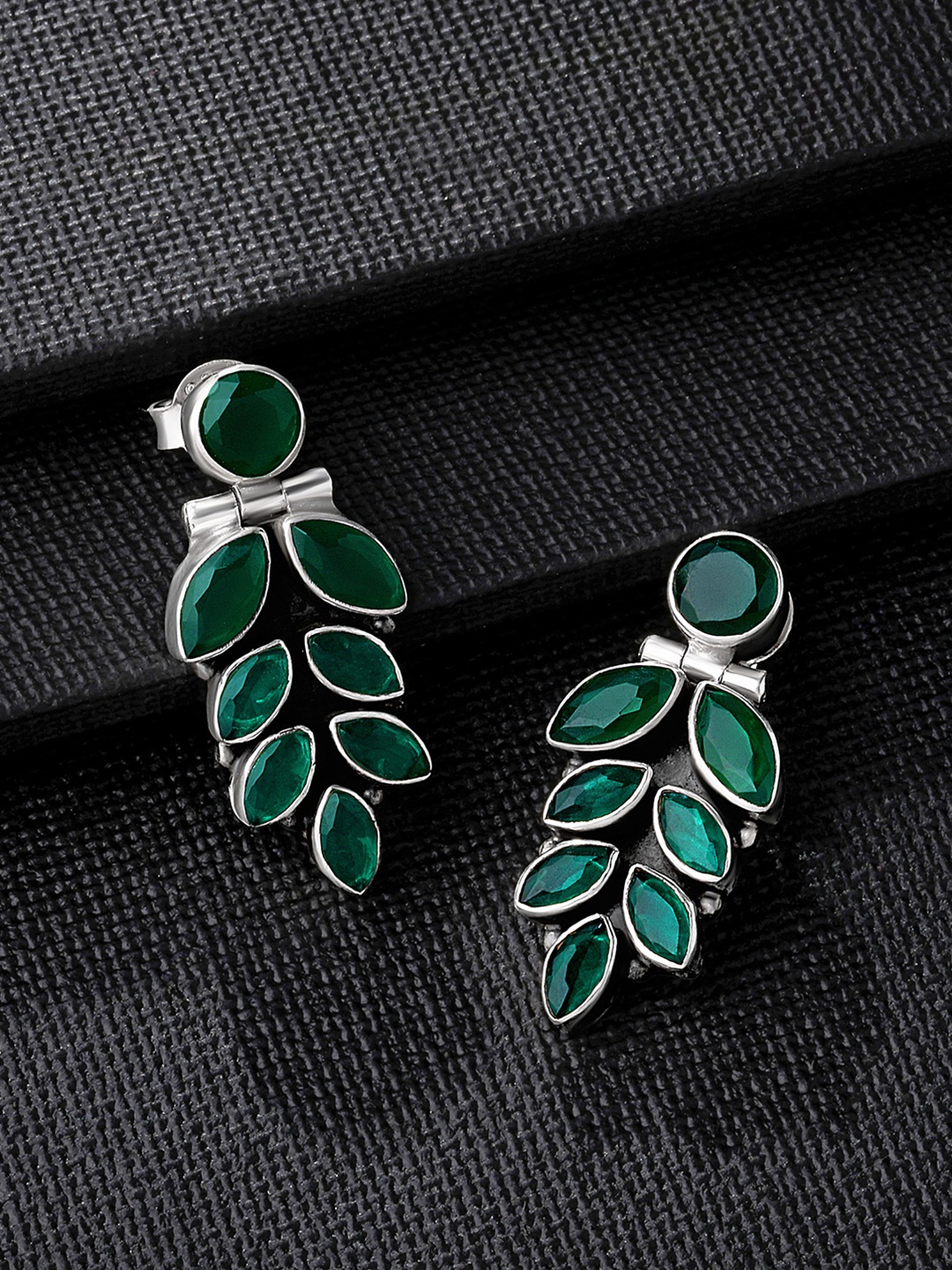 

Silvora by Peora Green Contemporary Drop Earrings
