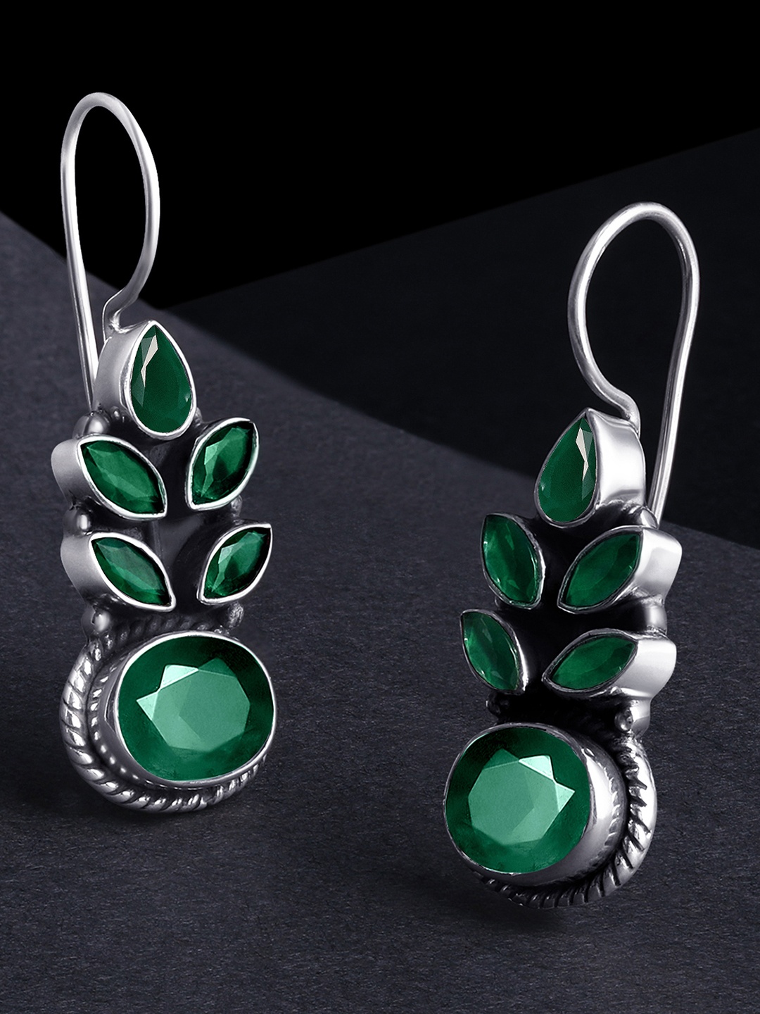 

Silvora by Peora Green Contemporary Drop Earrings