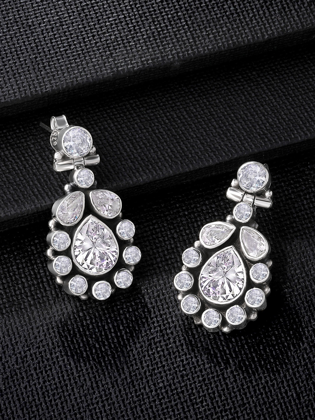 

Silvora by Peora White Contemporary Drop Earrings