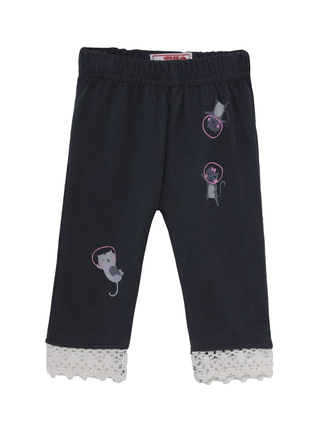 

UNDER FOURTEEN ONLY Girls Grey Cotton Leggings