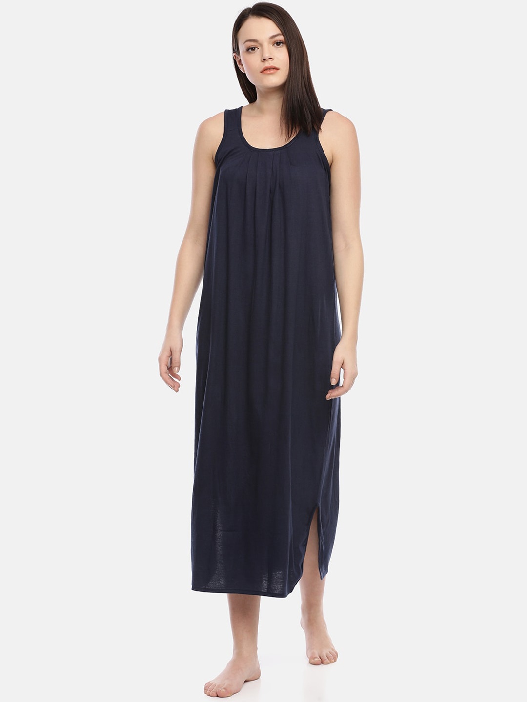 

GOLDSTROMS Navy Blue Solid Nightdress