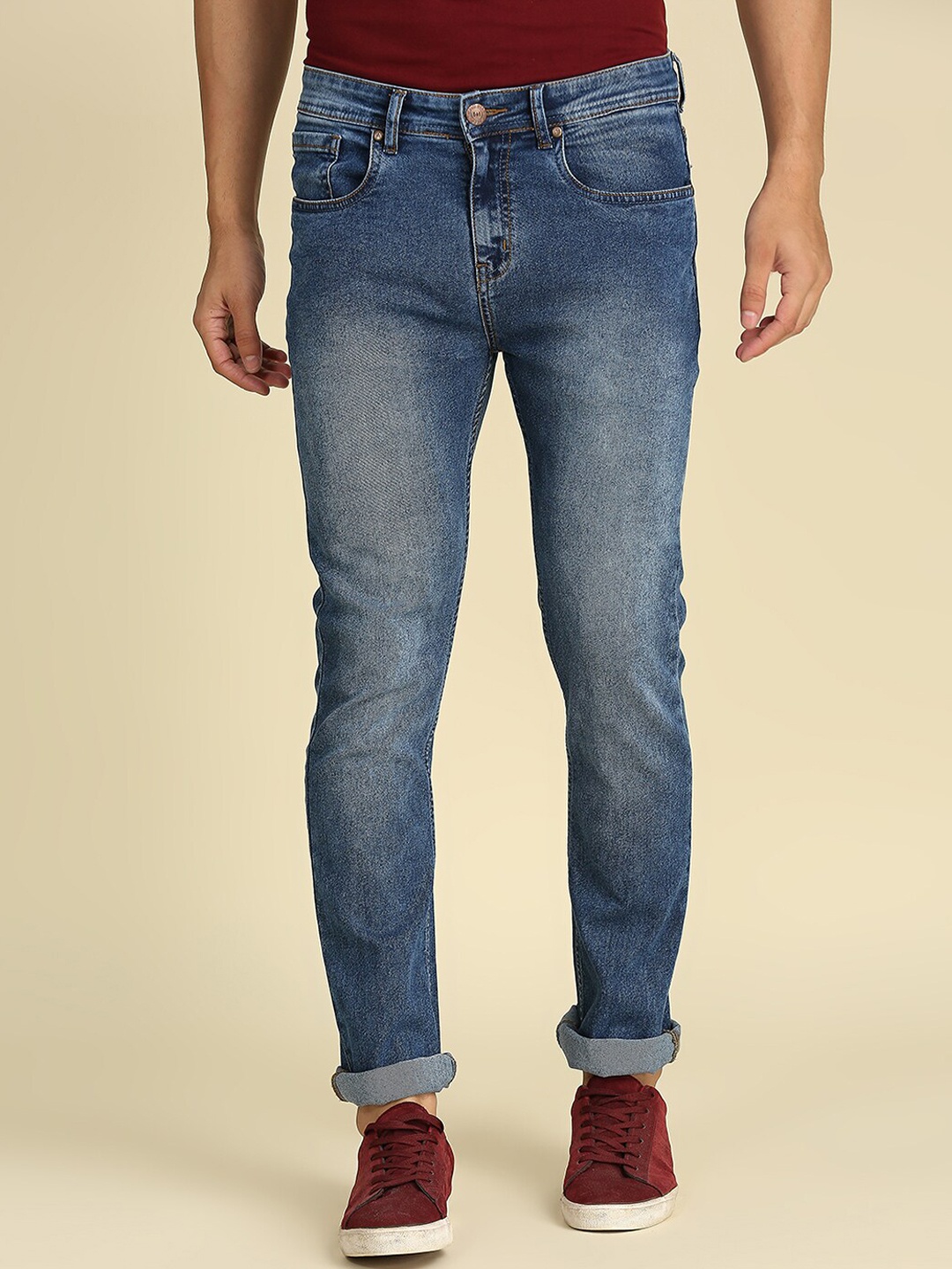 

High Star Men Blue Slim Fit Heavy Fade Stretchable Jeans