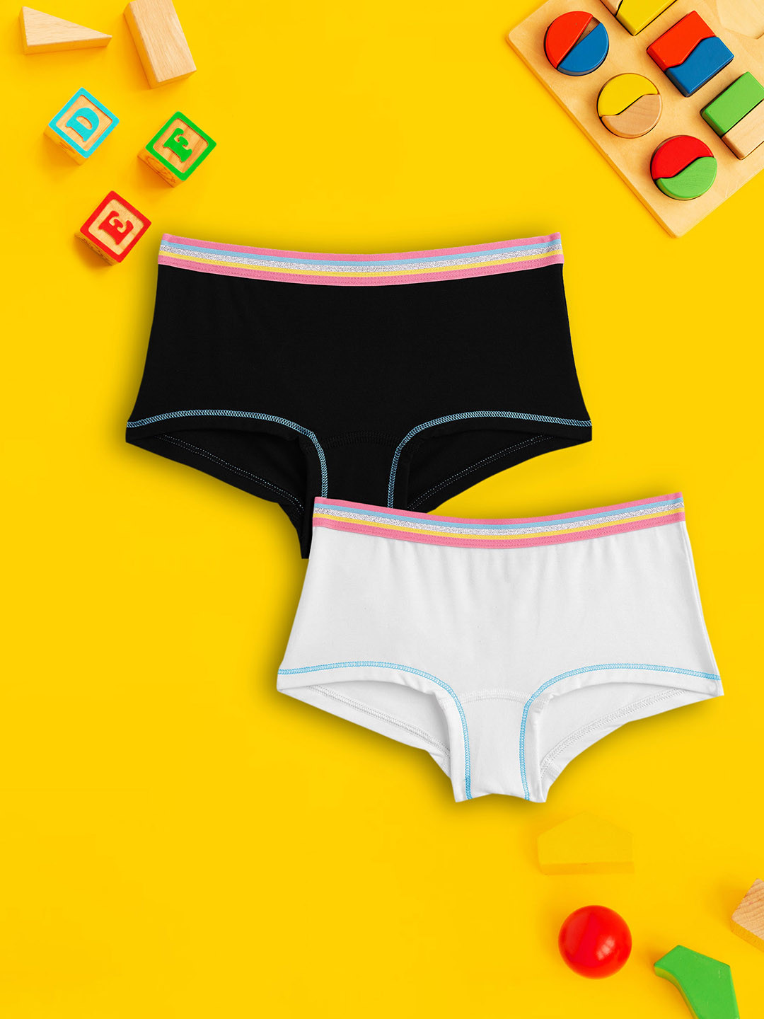 

XY Life Girls Pack of 2 Primary Intellisoft Tencel Modal Briefs, White