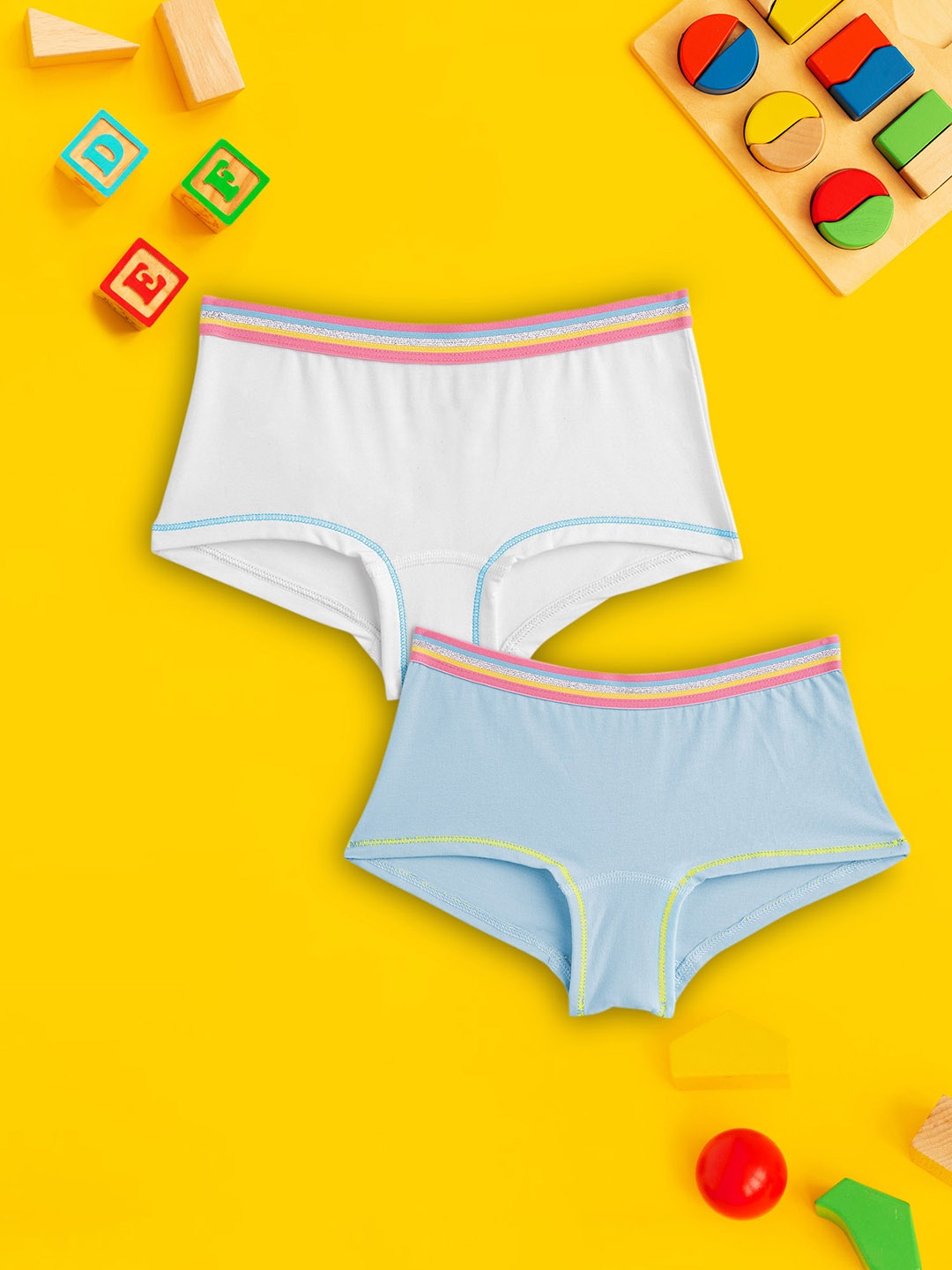 

XY Life Girls Pack of 2 Primary Intellisoft Tencel Modal Briefs, Blue
