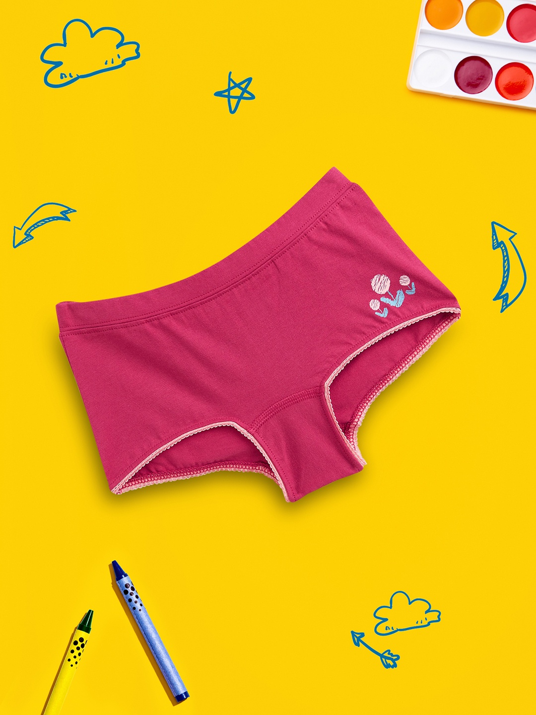 

XY Life Girls Scribbles Dark Pink Intellisoft Tencel Modal Briefs